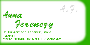 anna ferenczy business card